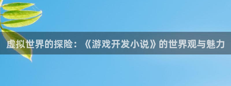 沐鸣娱乐2官网网址是什么：虚拟世界的探险：《游戏开发小说》的世界观与魅力